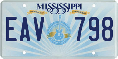 MS license plate EAV798