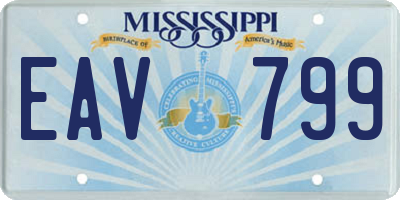 MS license plate EAV799