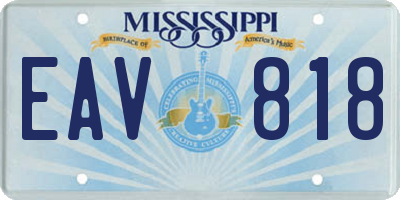 MS license plate EAV818