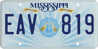 MS license plate EAV819