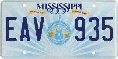 MS license plate EAV935