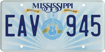 MS license plate EAV945