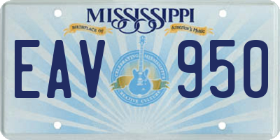 MS license plate EAV950