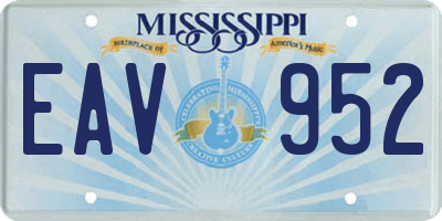 MS license plate EAV952