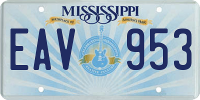 MS license plate EAV953