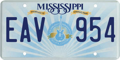 MS license plate EAV954