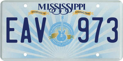 MS license plate EAV973