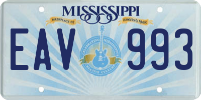 MS license plate EAV993