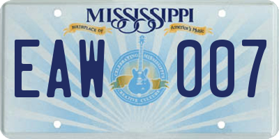 MS license plate EAW007