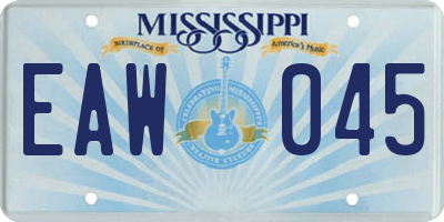 MS license plate EAW045