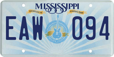 MS license plate EAW094