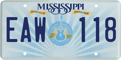 MS license plate EAW118