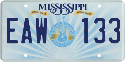 MS license plate EAW133