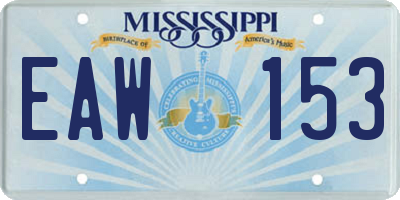 MS license plate EAW153