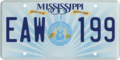 MS license plate EAW199