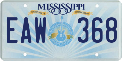 MS license plate EAW368