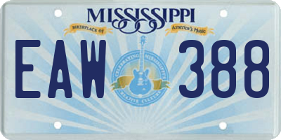 MS license plate EAW388