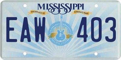 MS license plate EAW403