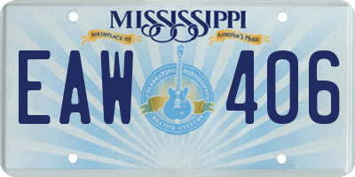 MS license plate EAW406