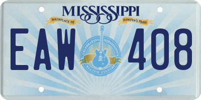 MS license plate EAW408