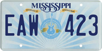 MS license plate EAW423