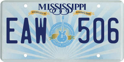 MS license plate EAW506