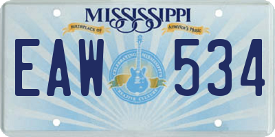 MS license plate EAW534