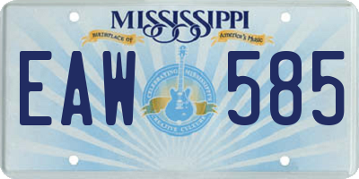 MS license plate EAW585