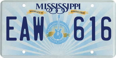 MS license plate EAW616