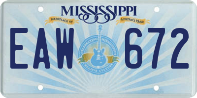 MS license plate EAW672