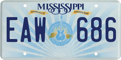 MS license plate EAW686