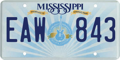 MS license plate EAW843