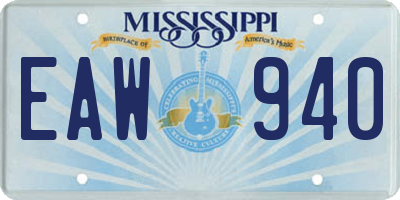 MS license plate EAW940