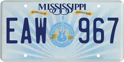 MS license plate EAW967