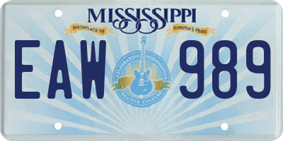 MS license plate EAW989