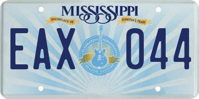 MS license plate EAX044