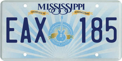 MS license plate EAX185