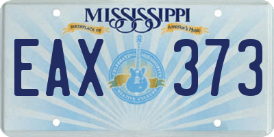 MS license plate EAX373