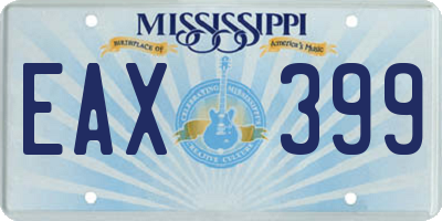 MS license plate EAX399