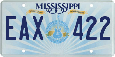 MS license plate EAX422