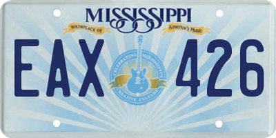 MS license plate EAX426