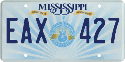 MS license plate EAX427
