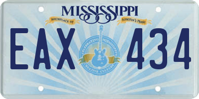 MS license plate EAX434