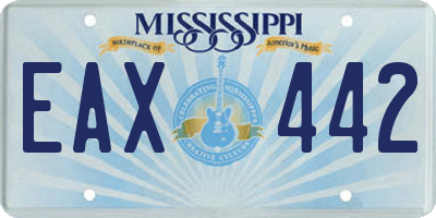 MS license plate EAX442