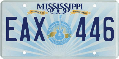 MS license plate EAX446