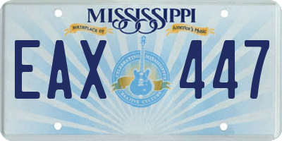 MS license plate EAX447