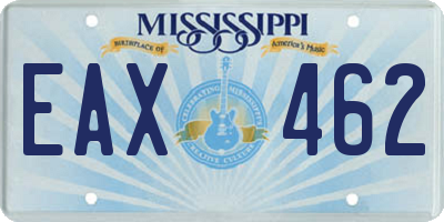 MS license plate EAX462