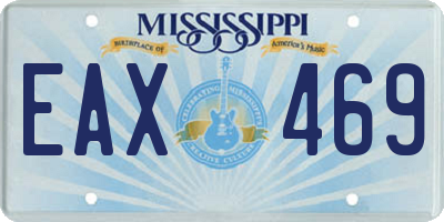 MS license plate EAX469