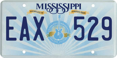 MS license plate EAX529