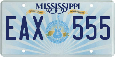MS license plate EAX555